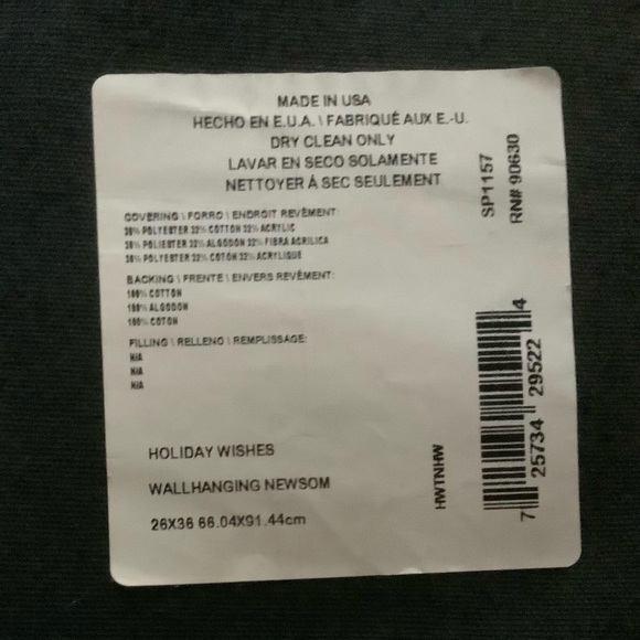 Tom Newsom “Holiday Wishes” Christmas Tapestry Wall Hanging Santa - Picture 2 of 4